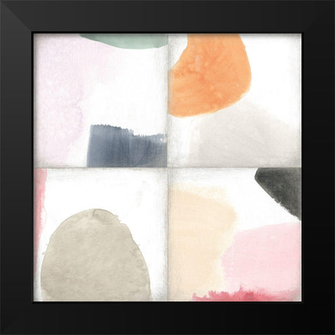 Pastel Tile I Black Modern Wood Framed Art Print by Vess, June Erica