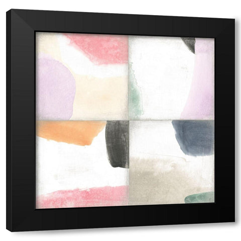 Pastel Tile II Black Modern Wood Framed Art Print with Double Matting by Vess, June Erica