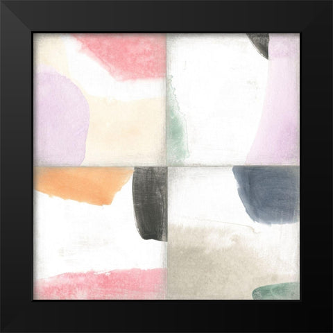 Pastel Tile II Black Modern Wood Framed Art Print by Vess, June Erica