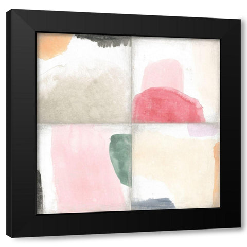 Pastel Tile III Black Modern Wood Framed Art Print with Double Matting by Vess, June Erica