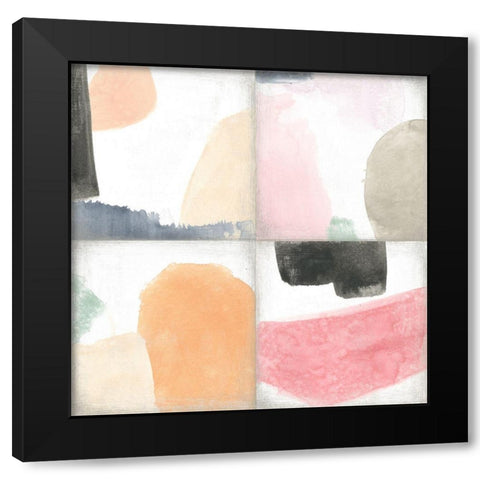 Pastel Tile IV Black Modern Wood Framed Art Print by Vess, June Erica