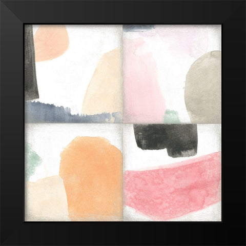 Pastel Tile IV Black Modern Wood Framed Art Print by Vess, June Erica