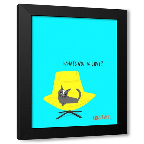 Mod Cats I Black Modern Wood Framed Art Print by Blanckslate