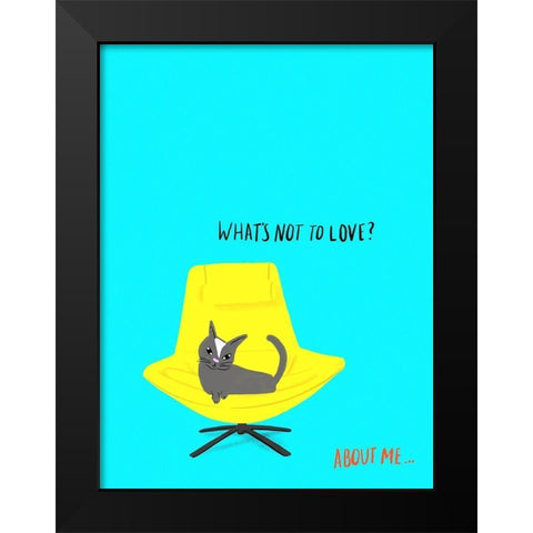 Mod Cats I Black Modern Wood Framed Art Print by Blanckslate