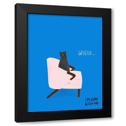 Mod Cats II Black Modern Wood Framed Art Print with Double Matting by Blanckslate
