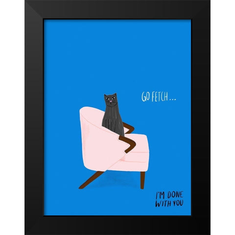 Mod Cats II Black Modern Wood Framed Art Print by Blanckslate