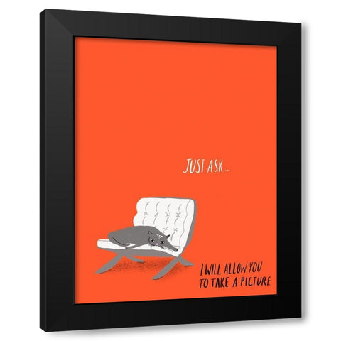 Mod Cats IV Black Modern Wood Framed Art Print by Blanckslate