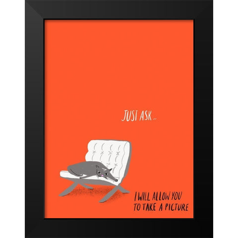 Mod Cats IV Black Modern Wood Framed Art Print by Blanckslate