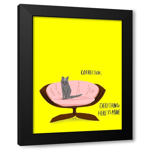 Mod Cats V Black Modern Wood Framed Art Print with Double Matting by Blanckslate