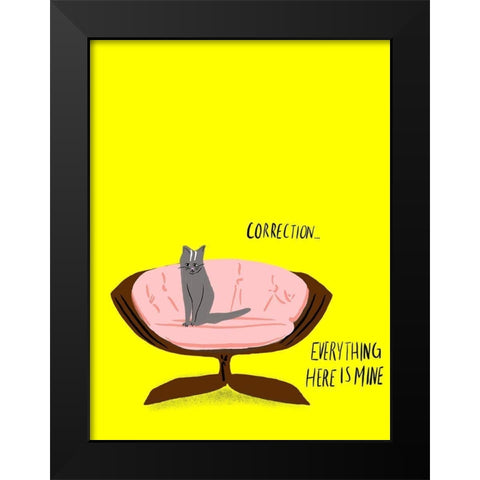 Mod Cats V Black Modern Wood Framed Art Print by Blanckslate
