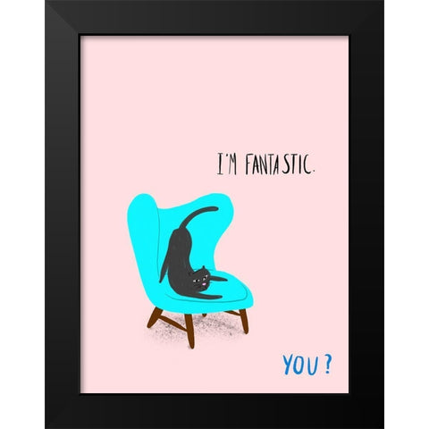 Mod Cats VI Black Modern Wood Framed Art Print by Blanckslate