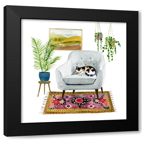 Homebody II Black Modern Wood Framed Art Print by Borges, Victoria