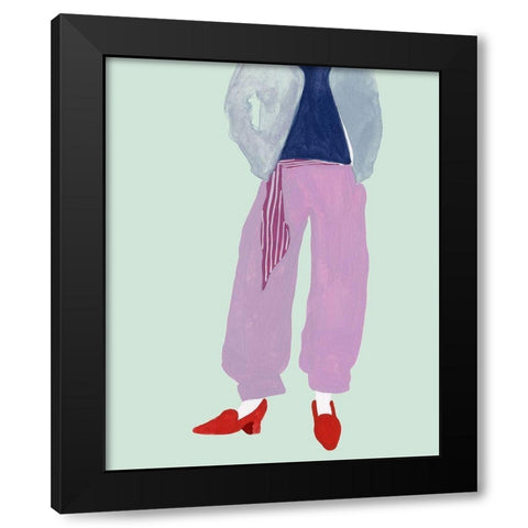 Standing Figure I Black Modern Wood Framed Art Print with Double Matting by Wang, Melissa