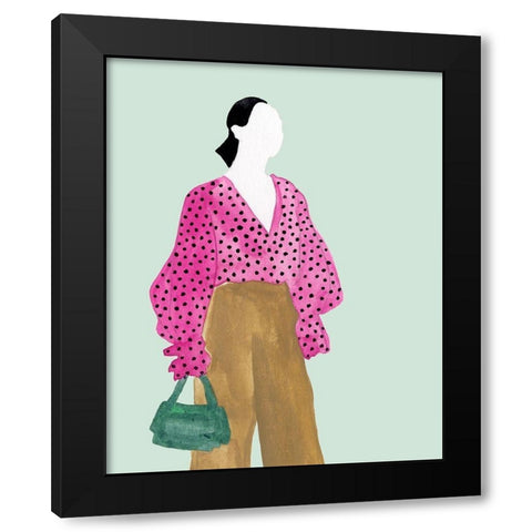 Standing Figure II Black Modern Wood Framed Art Print by Wang, Melissa