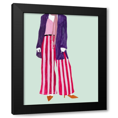 Standing Figure IV Black Modern Wood Framed Art Print with Double Matting by Wang, Melissa
