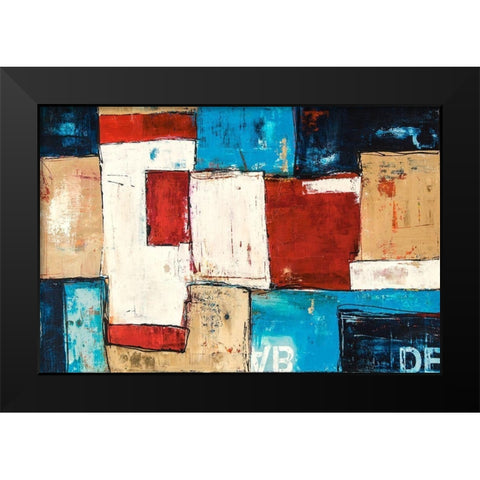 Patterns Black Modern Wood Framed Art Print by Ashley, Erin