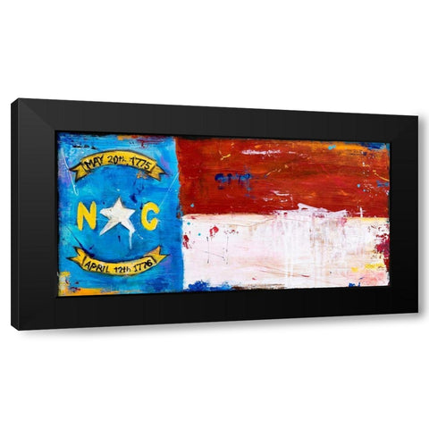 NC Flag Black Modern Wood Framed Art Print with Double Matting by Ashley, Erin