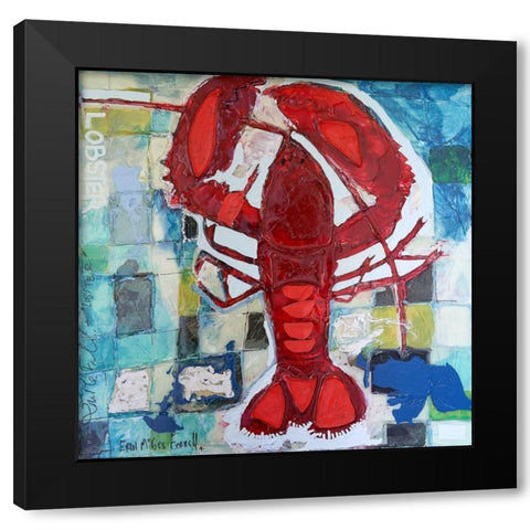 Brilliant Maine Lobster III Black Modern Wood Framed Art Print by Ferrell, Erin McGee