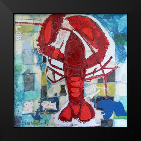 Brilliant Maine Lobster III Black Modern Wood Framed Art Print by Ferrell, Erin McGee