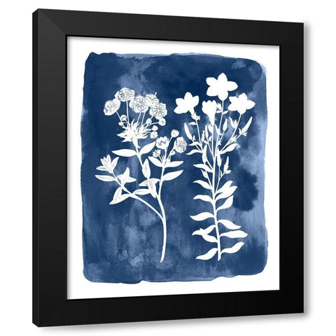 Botanical Inverse II Black Modern Wood Framed Art Print with Double Matting by Vision Studio