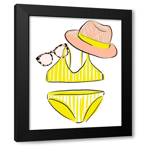 Soak up the Sun I Black Modern Wood Framed Art Print by Blanckslate