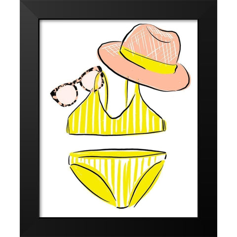Soak up the Sun I Black Modern Wood Framed Art Print by Blanckslate