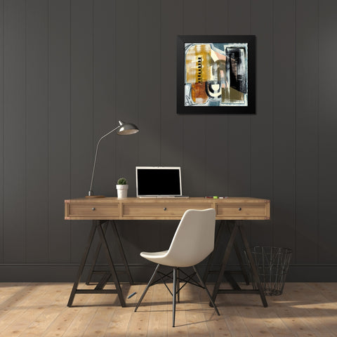 Modern Geo Abstract I Black Modern Wood Framed Art Print by Daavettila, Tara