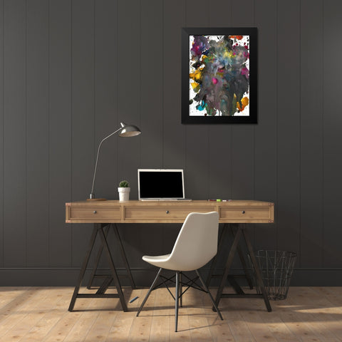 Color Blast II Black Modern Wood Framed Art Print by Fuchs, Jodi