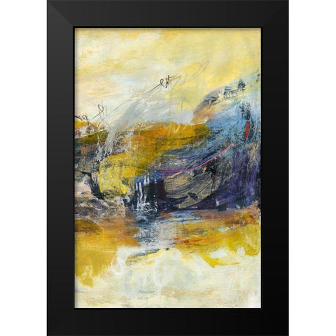 Textured Triptych III Black Modern Wood Framed Art Print by Fuchs, Jodi