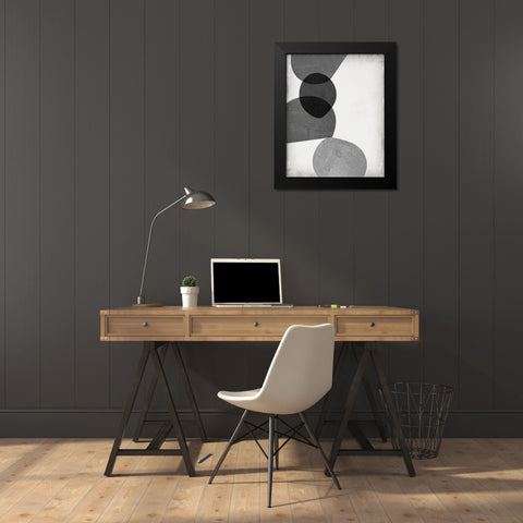 Grey Shapes II Black Modern Wood Framed Art Print by Goldberger, Jennifer