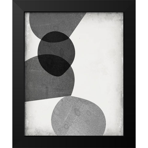 Grey Shapes II Black Modern Wood Framed Art Print by Goldberger, Jennifer
