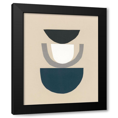 Modern Shapes II Black Modern Wood Framed Art Print with Double Matting by Stramel, Renee W.