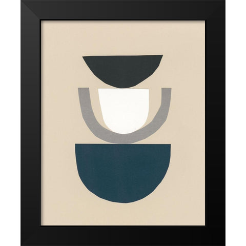 Modern Shapes II Black Modern Wood Framed Art Print by Stramel, Renee W.