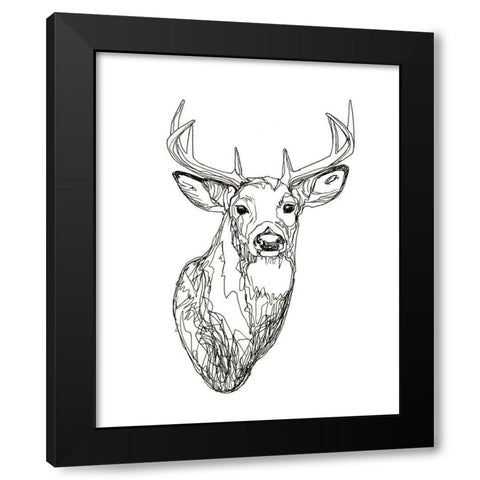 Whitetail Wireframe I Black Modern Wood Framed Art Print with Double Matting by Scarvey, Emma