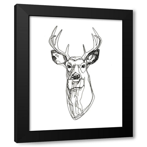 Whitetail Wireframe II Black Modern Wood Framed Art Print by Scarvey, Emma