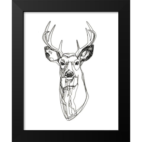 Whitetail Wireframe II Black Modern Wood Framed Art Print by Scarvey, Emma