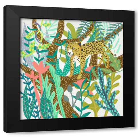 Jungle Roar I Black Modern Wood Framed Art Print by Zarris, Chariklia