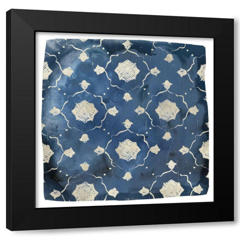 Indigo Scrap I Black Modern Wood Framed Art Print with Double Matting by Vess, June Erica
