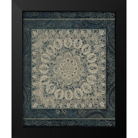 Market Batik I Black Modern Wood Framed Art Print by Zarris, Chariklia