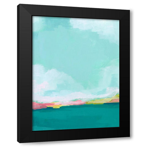 Island Horizon I Black Modern Wood Framed Art Print with Double Matting by Vess, June Erica