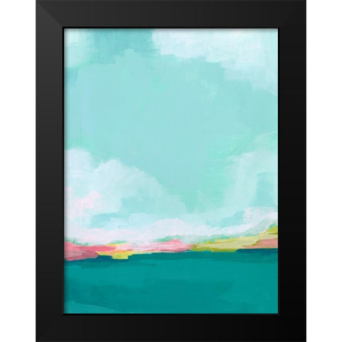 Island Horizon I Black Modern Wood Framed Art Print by Vess, June Erica