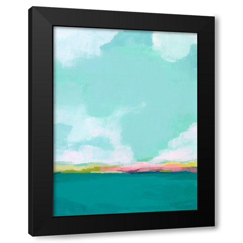 Island Horizon II Black Modern Wood Framed Art Print by Vess, June Erica