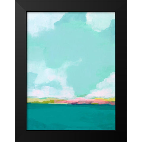 Island Horizon II Black Modern Wood Framed Art Print by Vess, June Erica