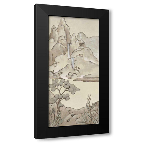 Non-Embellished Chinoiserie Landscape II Black Modern Wood Framed Art Print with Double Matting by Zarris, Chariklia