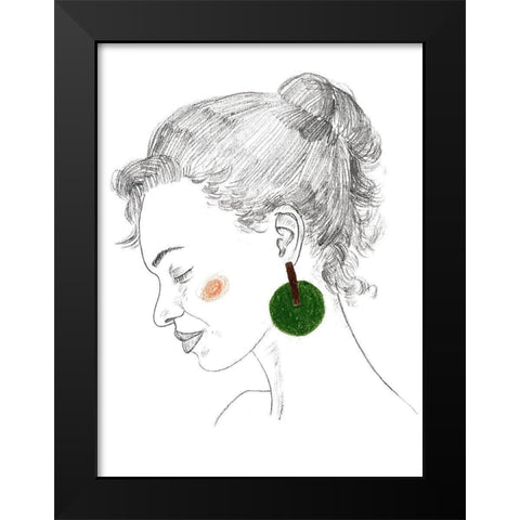 Glance I Black Modern Wood Framed Art Print by Wang, Melissa