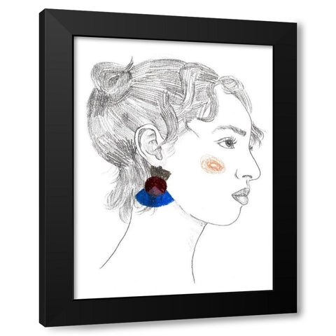 Glance II Black Modern Wood Framed Art Print by Wang, Melissa