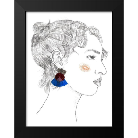 Glance II Black Modern Wood Framed Art Print by Wang, Melissa