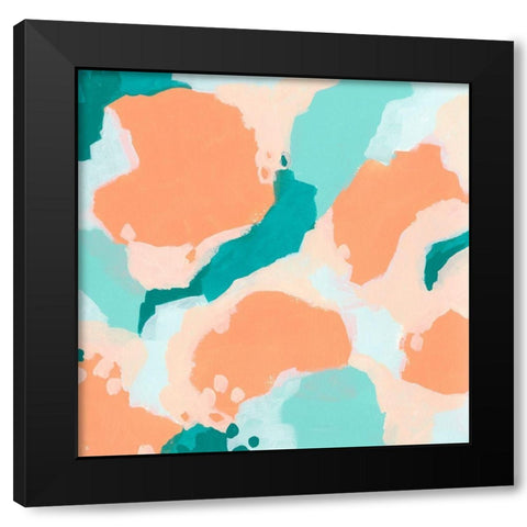 Peach Fizz I Black Modern Wood Framed Art Print with Double Matting by Vess, June Erica
