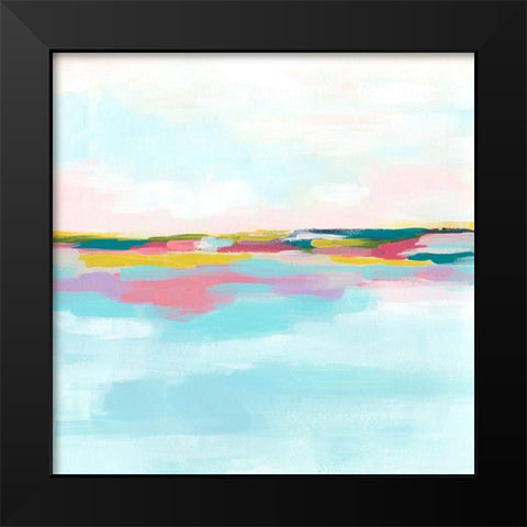 Rainbow Horizon I Black Modern Wood Framed Art Print by Vess, June Erica