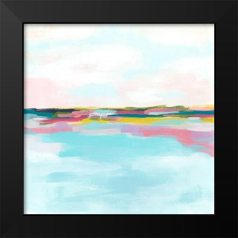 Rainbow Horizon II Black Modern Wood Framed Art Print by Vess, June Erica